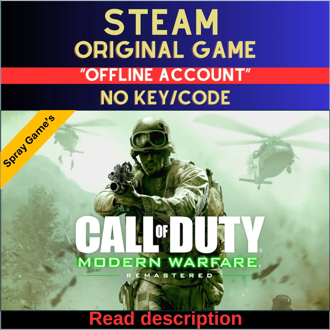 Call of Duty: Modern Warfare Remastered - Steam Account (Read Description)