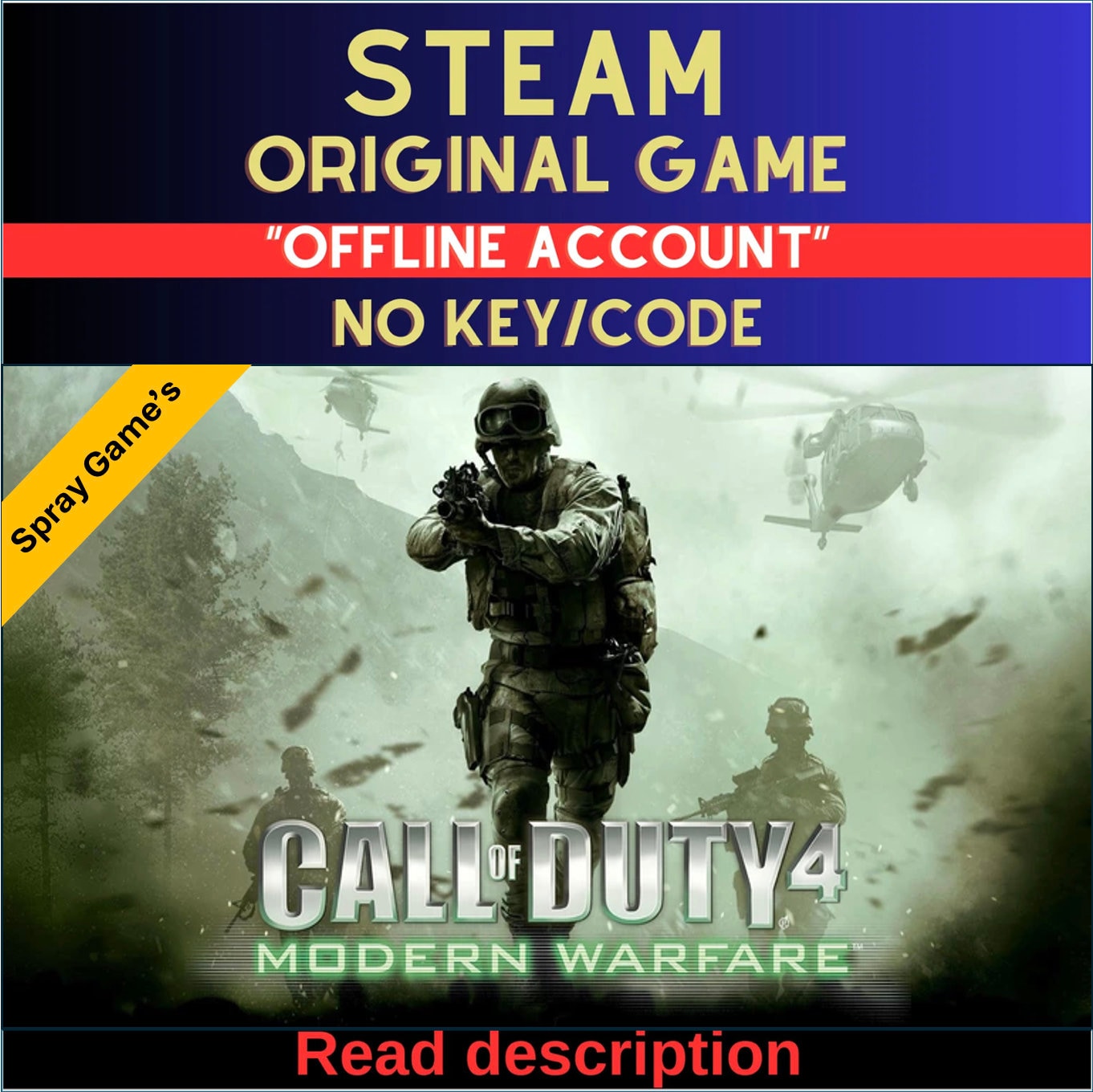 Call of Duty 4: Modern Warfare - Steam Account (Read Description)