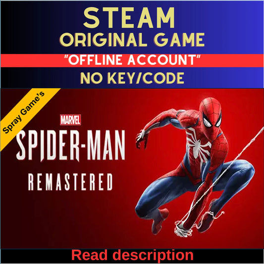 Marvel's Spider-Man Remastered Steam (Read Description)